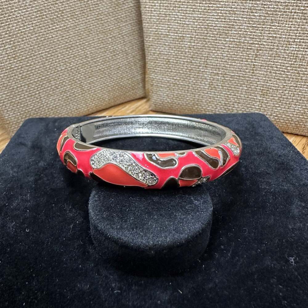 Sequin Nordstrom Multicolor Silver Tone Statement Enamel Bangle Bracelet #588